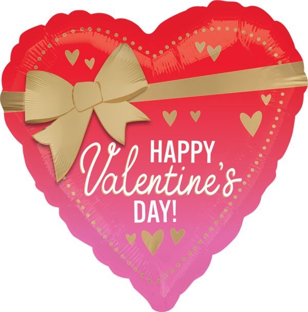 Happy Valentine's Day Satin Bow Mylar, 18in