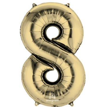 White Gold Number Mylar, 34in